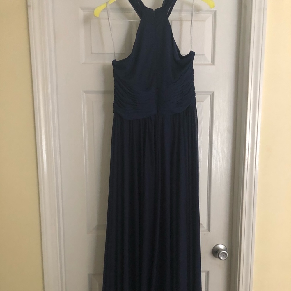 MESH HIGH-NECK BRIDESMAID DRESS WITH FULL SKIRT